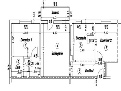 Vanzare apartament 3 camere Su 70 mp Piata  9 Mai